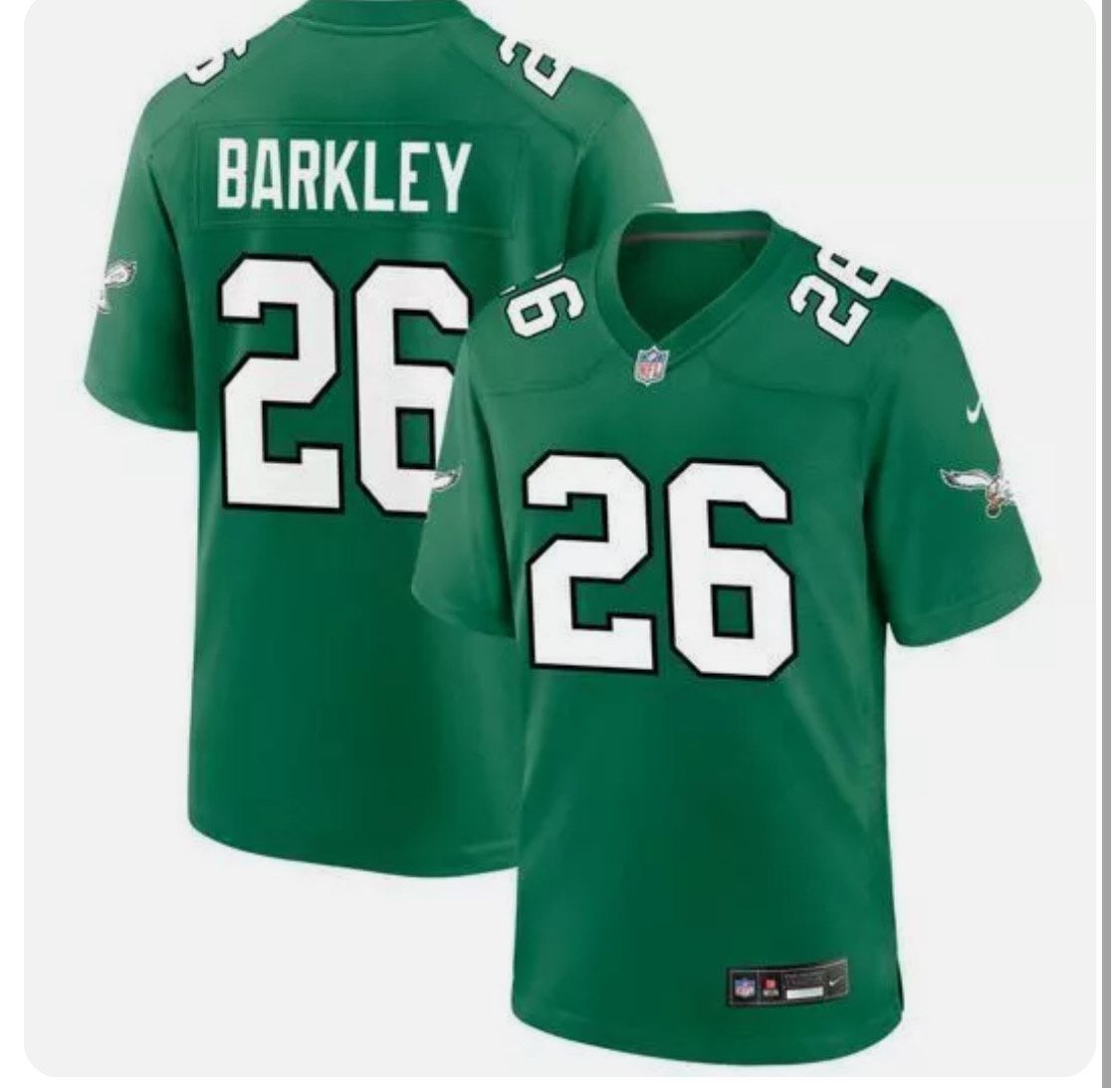 Men Philadelphia Eagles #26 Saquon Barkley 2024 Nike Green Game Player NFL Jersey